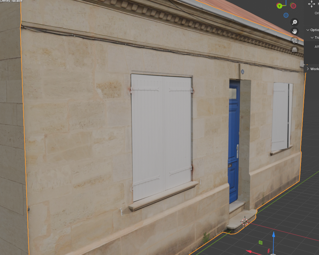 Détail d'un environnement 3D photogrammétrique
