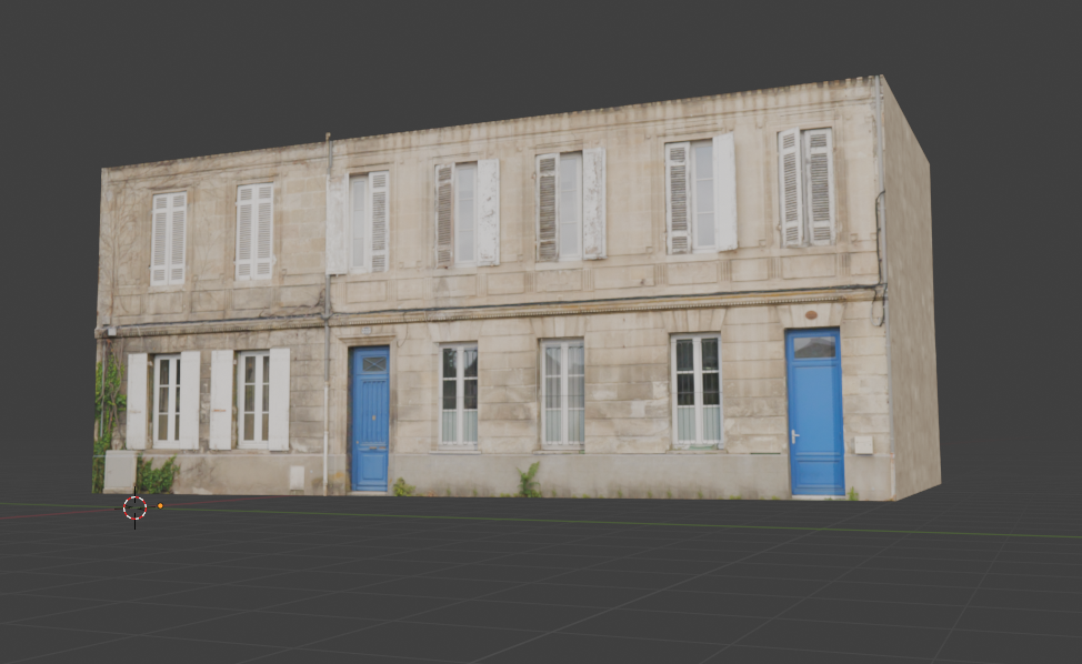 Modèle 3D d'un immeuble reconstruit par photogrammétrie