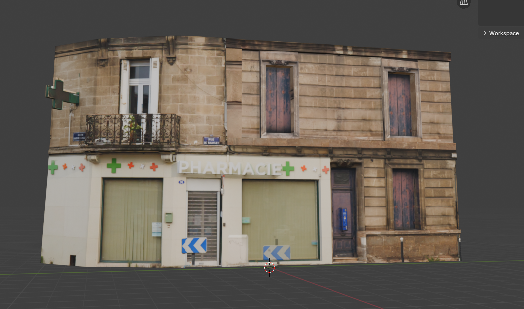 Photogrammétrie — reconstitution 3D d'une façade réelle